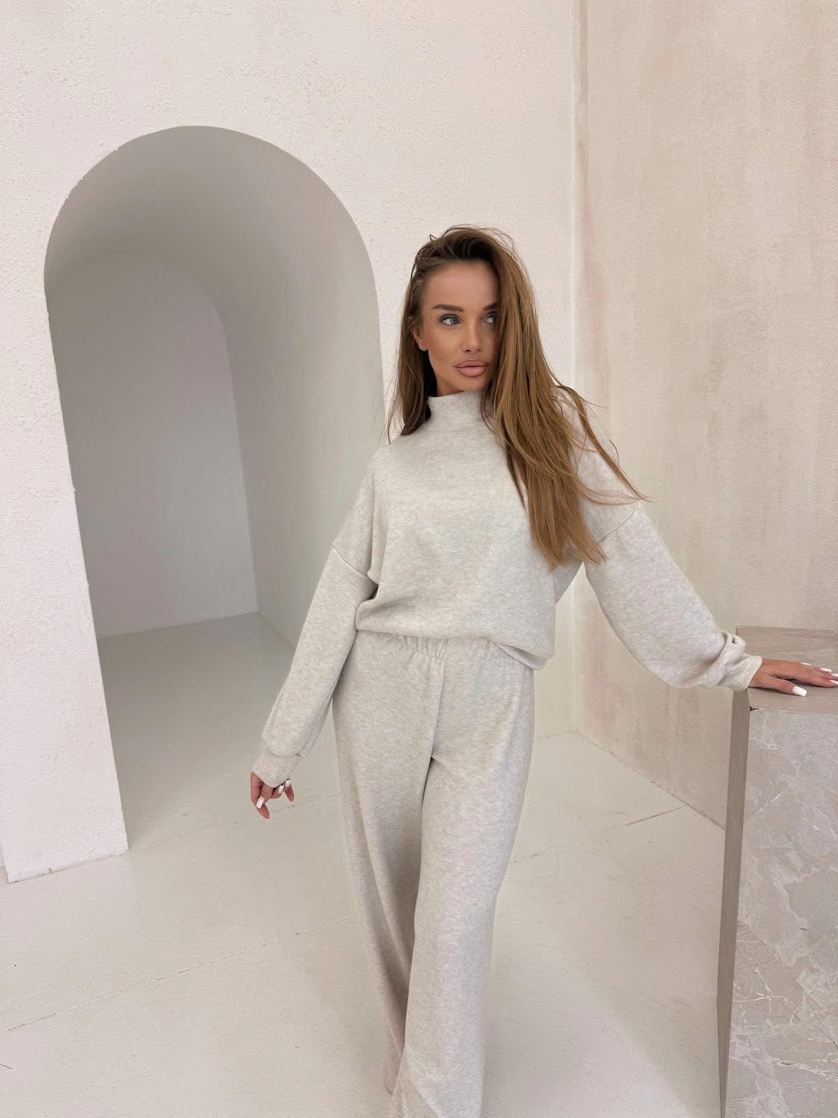 Komplet AGATHA jasny beż