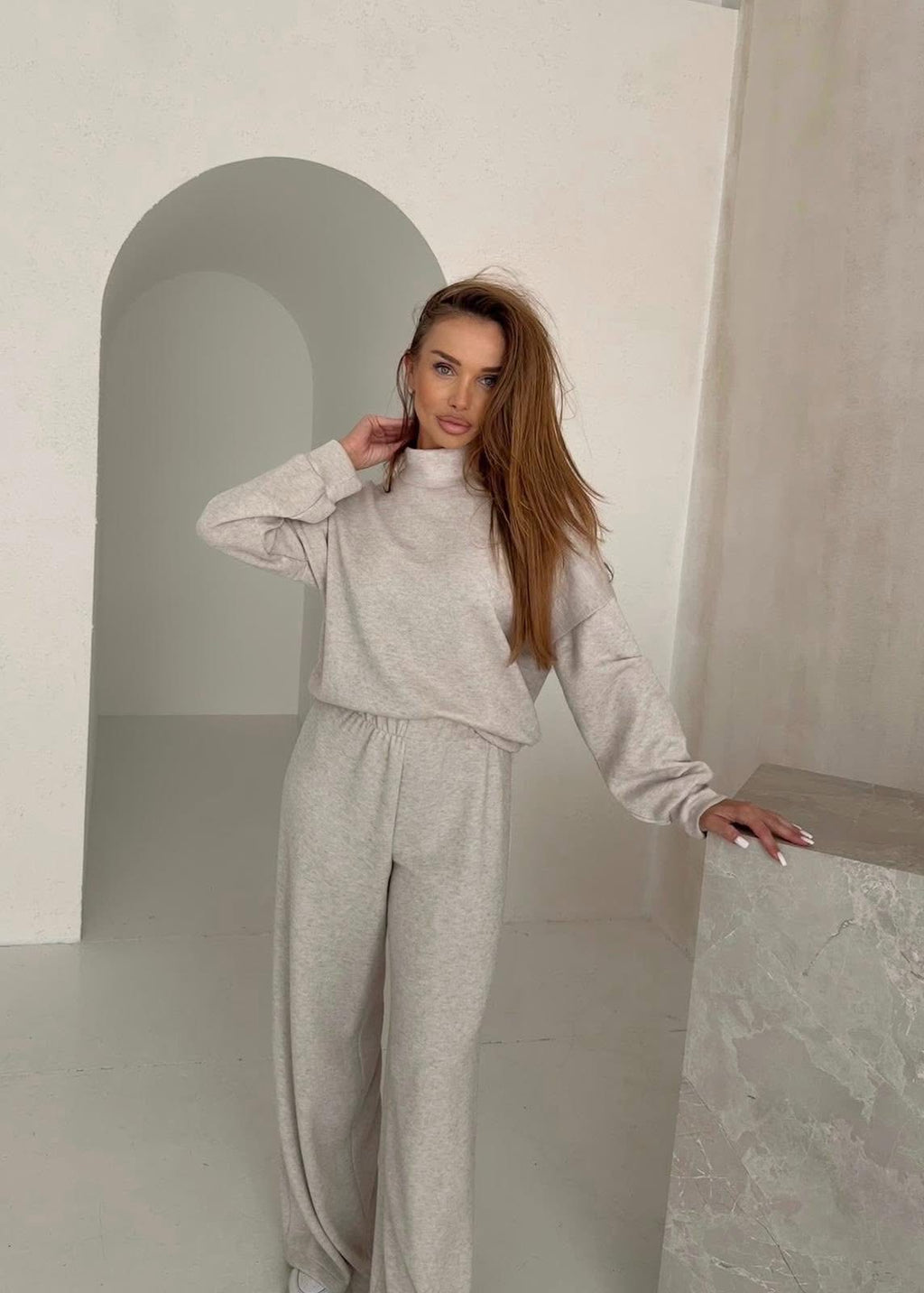 Komplet AGATHA jasny beż